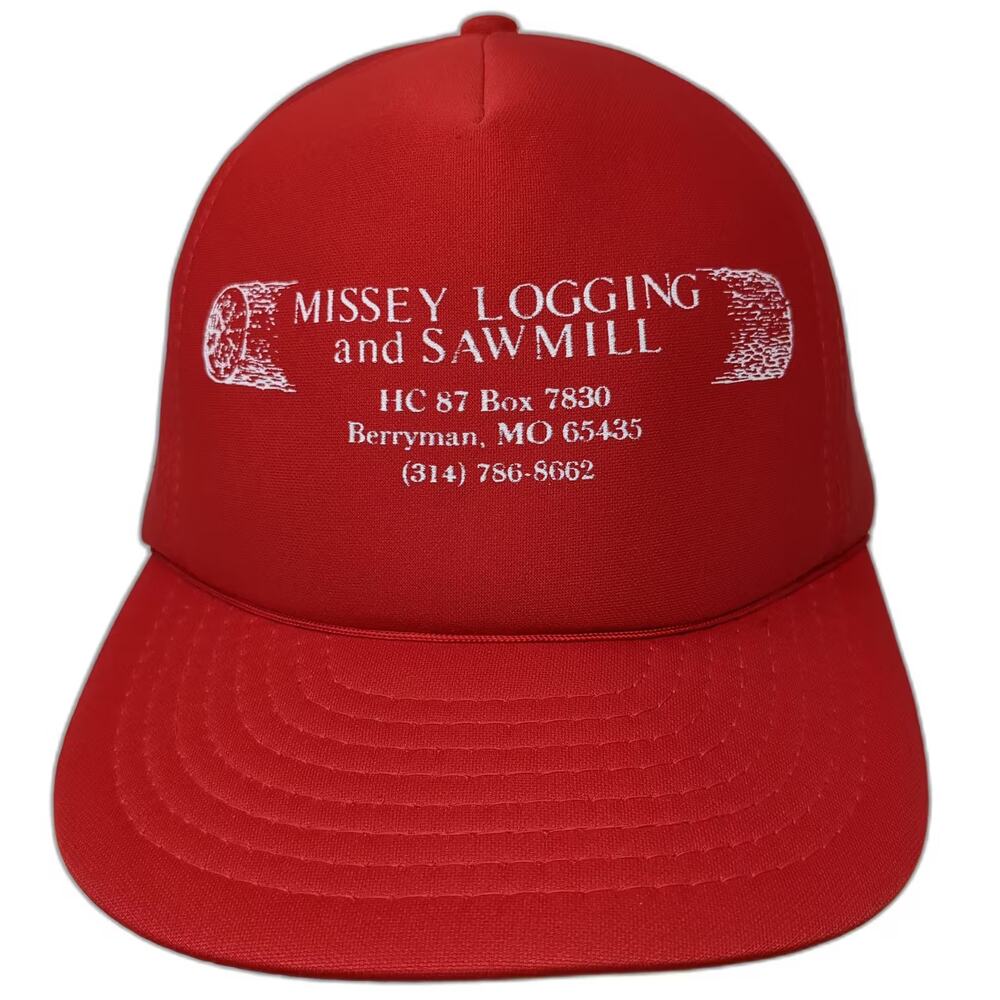 Speedway 5 Panel Red Hat Missey Logging Sawmill Missouri Snapback One Size